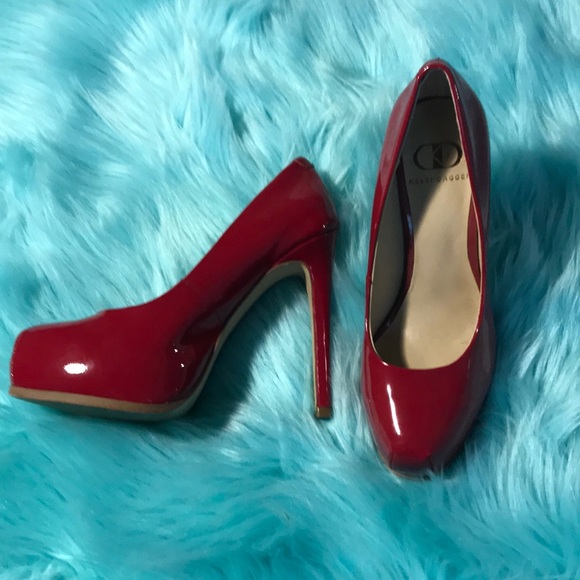 Red leather platform stilettos size 6 - Picture 2 of 6